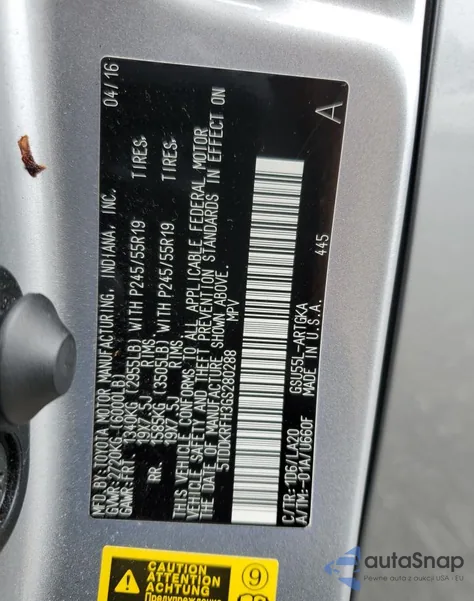 2016 Toyota Highlander Limited из США, поврежденный, VIN 5TDDKRFH3GS280288